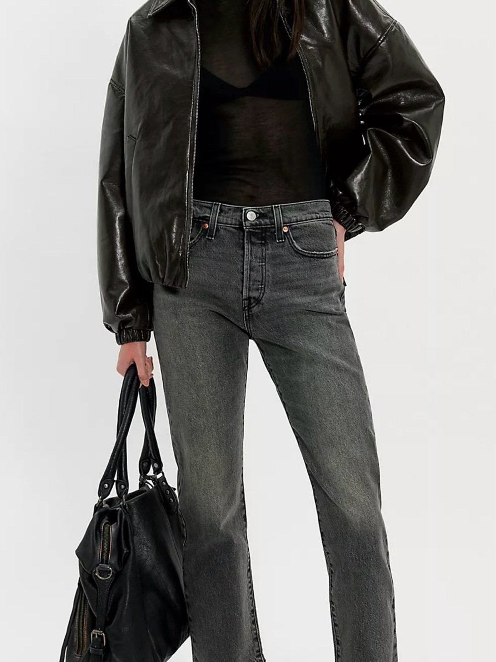 Levi's Wedgie Women's Straight Leg Jeans in Washed Black